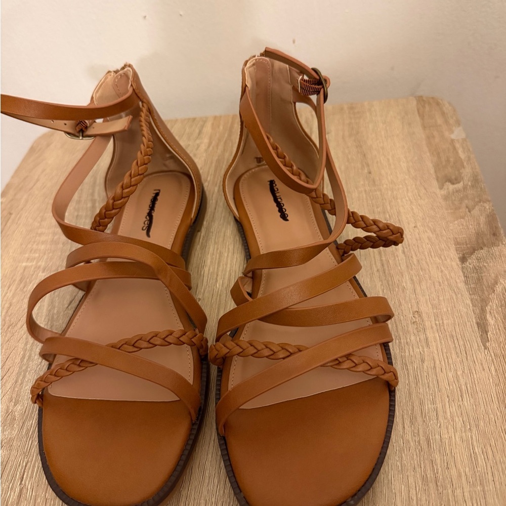 Maurices Comfortable Gladiator Tan Strappy Sandals - Picture 5 of 8
